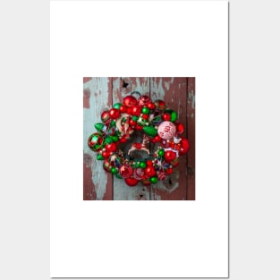 Old Fashion Christmas Wreath Posters and Art